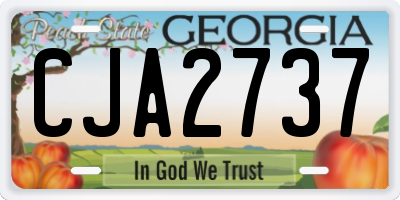 GA license plate CJA2737