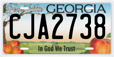 GA license plate CJA2738