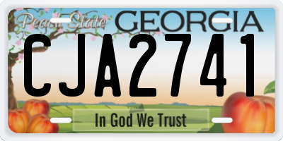GA license plate CJA2741