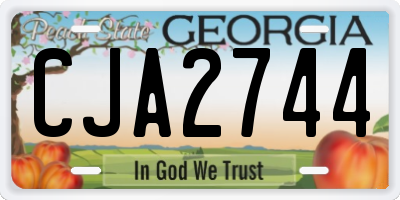 GA license plate CJA2744