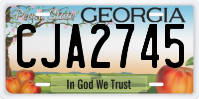 GA license plate CJA2745