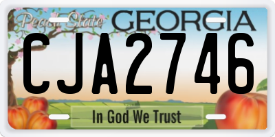 GA license plate CJA2746