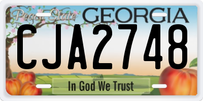GA license plate CJA2748