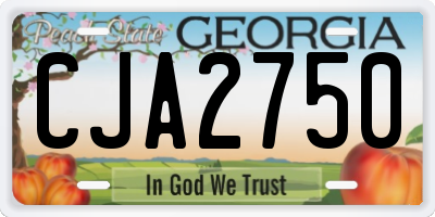 GA license plate CJA2750