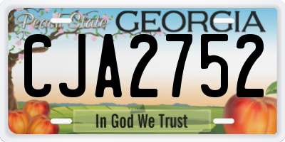 GA license plate CJA2752