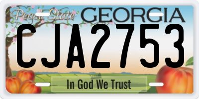 GA license plate CJA2753