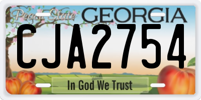 GA license plate CJA2754
