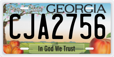 GA license plate CJA2756