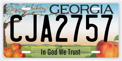 GA license plate CJA2757