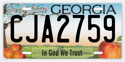 GA license plate CJA2759