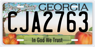 GA license plate CJA2763