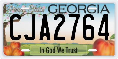 GA license plate CJA2764