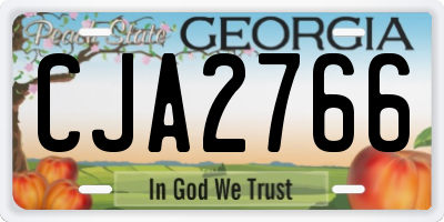 GA license plate CJA2766