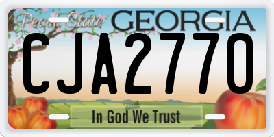 GA license plate CJA2770