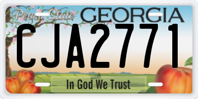 GA license plate CJA2771