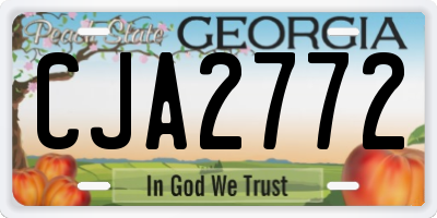 GA license plate CJA2772