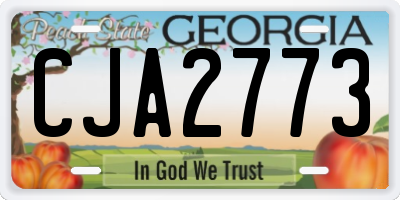 GA license plate CJA2773