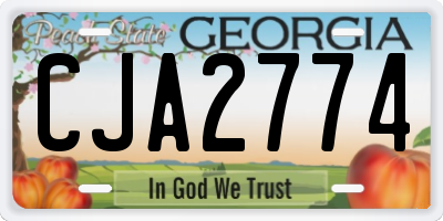 GA license plate CJA2774