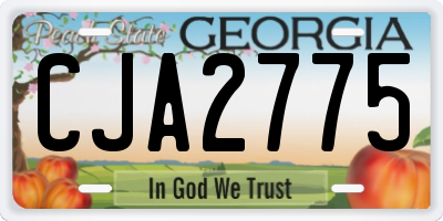 GA license plate CJA2775
