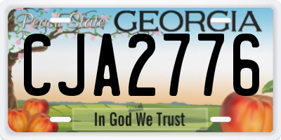 GA license plate CJA2776