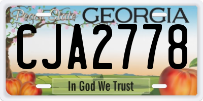 GA license plate CJA2778