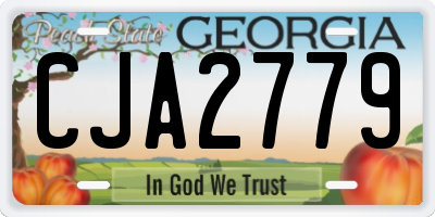 GA license plate CJA2779