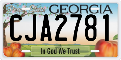 GA license plate CJA2781
