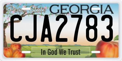 GA license plate CJA2783