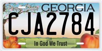 GA license plate CJA2784