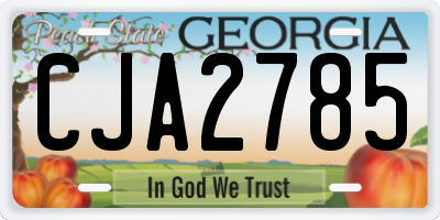 GA license plate CJA2785