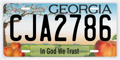 GA license plate CJA2786