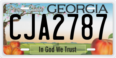 GA license plate CJA2787
