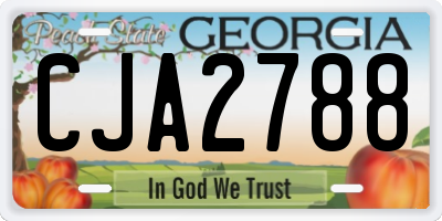 GA license plate CJA2788