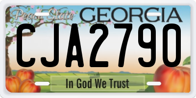 GA license plate CJA2790