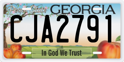 GA license plate CJA2791