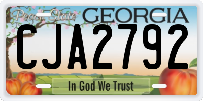 GA license plate CJA2792