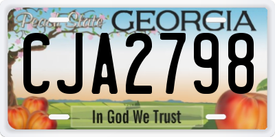 GA license plate CJA2798