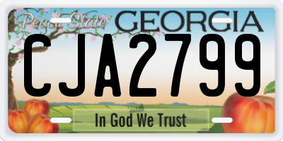 GA license plate CJA2799