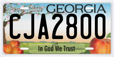 GA license plate CJA2800