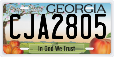 GA license plate CJA2805