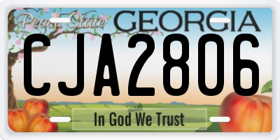 GA license plate CJA2806