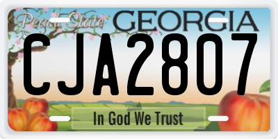 GA license plate CJA2807