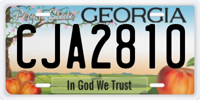 GA license plate CJA2810
