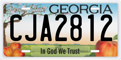 GA license plate CJA2812