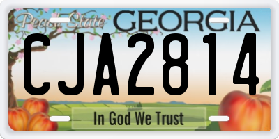 GA license plate CJA2814