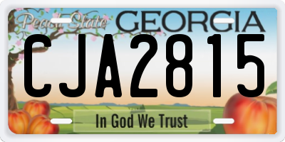 GA license plate CJA2815