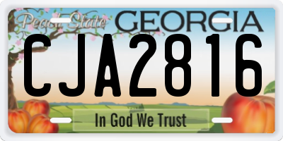 GA license plate CJA2816