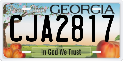 GA license plate CJA2817