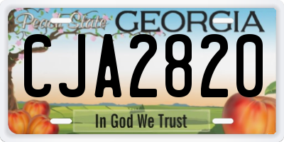GA license plate CJA2820
