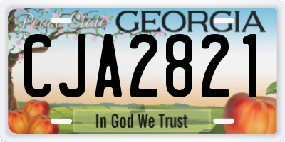 GA license plate CJA2821